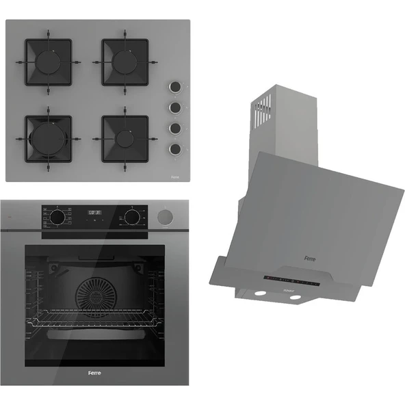 Ferre Steamart-Fryart-Sılentart Serisi Gri Set (SS208 + QEP64CPR +D065-SA) - Emaye Izgara ürün görseli