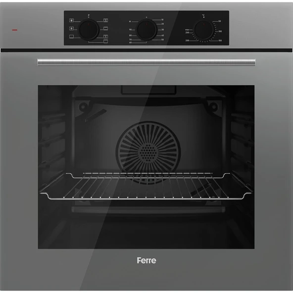 Ferre QBL62CPR - SS208CPR -D088 60 cm Gri Cam Turbolu Ankastre Set - Resim 4