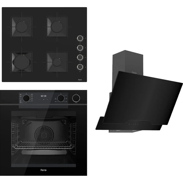 Ferre Steamart-Fryart Serisi Siyah Set (SS205 + QEP64CS +D063) - Emaye Izgara ürün görseli
