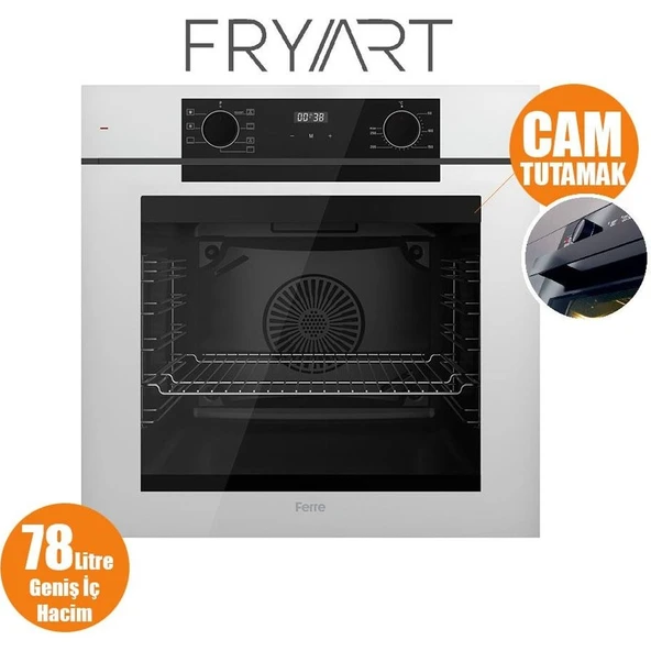 Ferre Steamart-Fryart Serisi Beyaz Set (SS206 + QEP63CB +D078) - Emaye Izgara - Resim 5