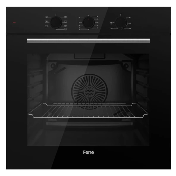 Ferre Siyah Set ( D077 Siyah DAVLUMBAZ-SS205 Siyah Ocak- QBL62CS Fırın) - Resim 4