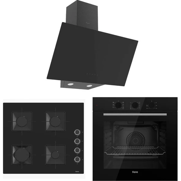Ferre Siyah Set ( D077 Siyah DAVLUMBAZ-SS205 Siyah Ocak- QBL62CS Fırın) ürün görseli