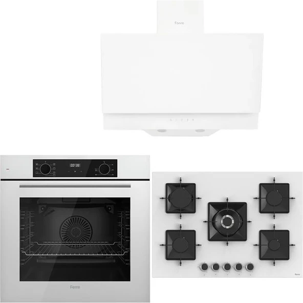 Ferre Icon Plus 75 Serisi 3lü Cam Ankastre Set (QBL63CB-SS036-D017) ürün görseli