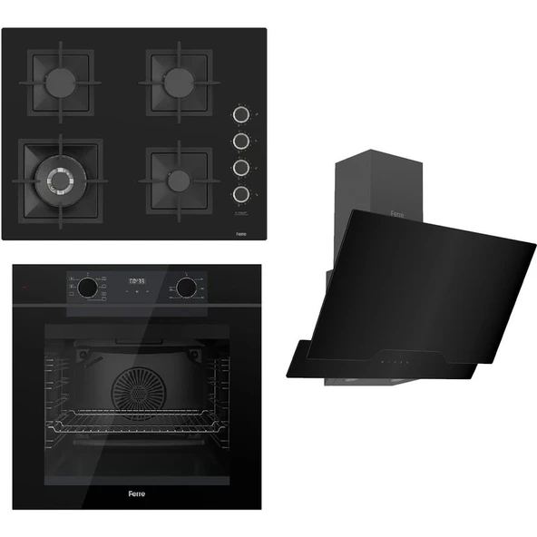 Ferre Fryart Serisi Siyah Set (SC405-WFA + QEP64CS +D063) - Döküm Izgara - 65 cm Ocak ürün görseli