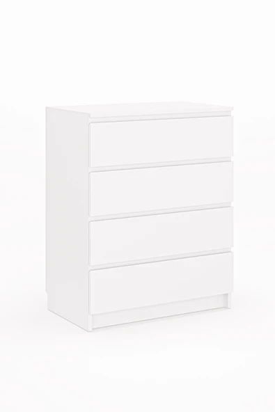 Derinkuyu 4 Çekmeceli Şifonyer Yatak Odası Bebek Odası Beyaz - 4