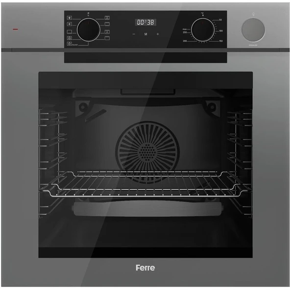 Ferre Steamart-Fryart-Sılentart Serisi Gri Set (SS038 + QEP64CPR +D065-SA) - Emaye Izgara / 75 cm Ocak - Resim 3