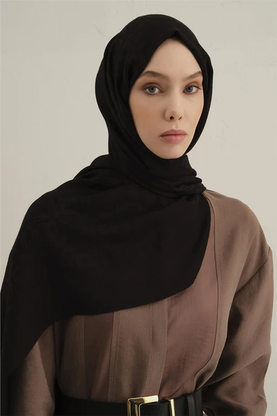 Lyocell Naia Kare Monogram Şal 6 - Resim 2