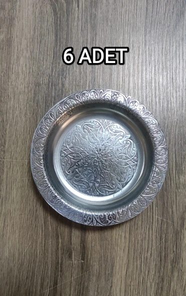 13 Cm Otantik Desenli Krom Çelik Meze Tabağı ürün görseli