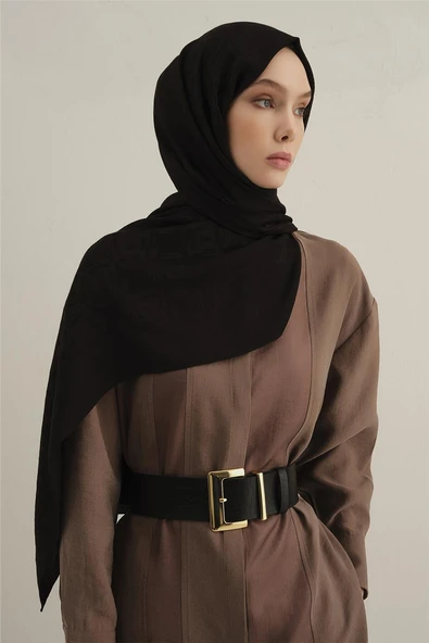 Lyocell Naia Kare Monogram Şal 6 - Resim 4