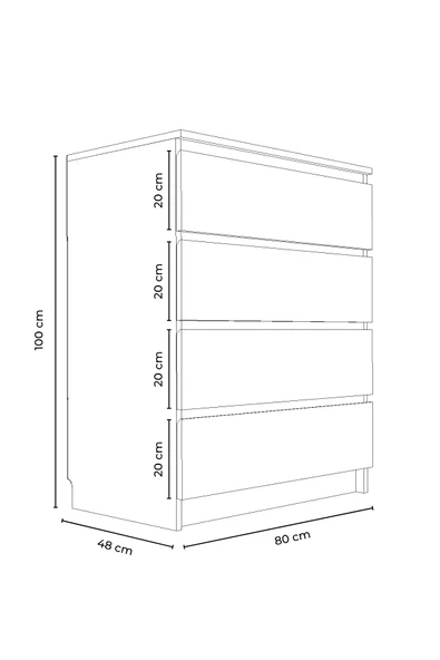 Derinkuyu 4 Çekmeceli Şifonyer Yatak Odası Bebek Odası Beyaz - 2