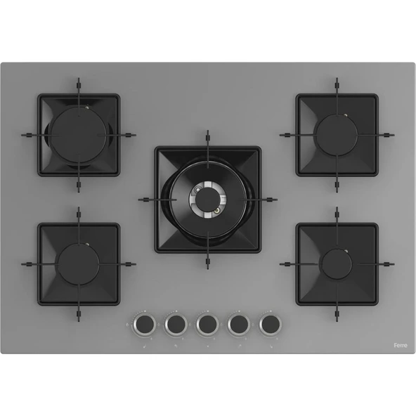 Ferre Steamart-Fryart Serisi Gri Set (SS038 + QEP64CPR +D079) - Döküm Izgara / 75 cm Ocak - Resim 2
