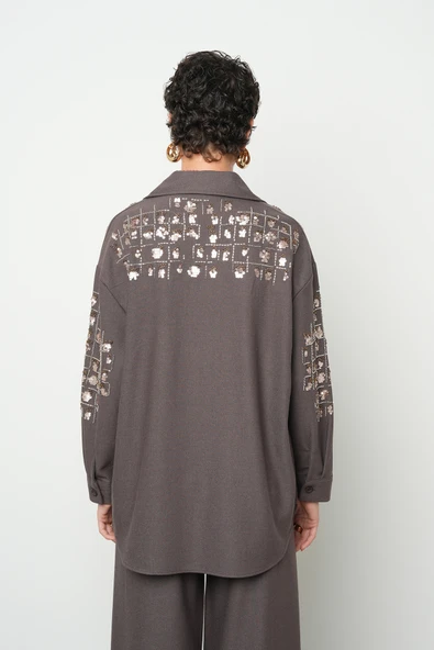 Kadın Robası Ve Kolları Nakış - Boncuk İşlemeli Ceket - 10