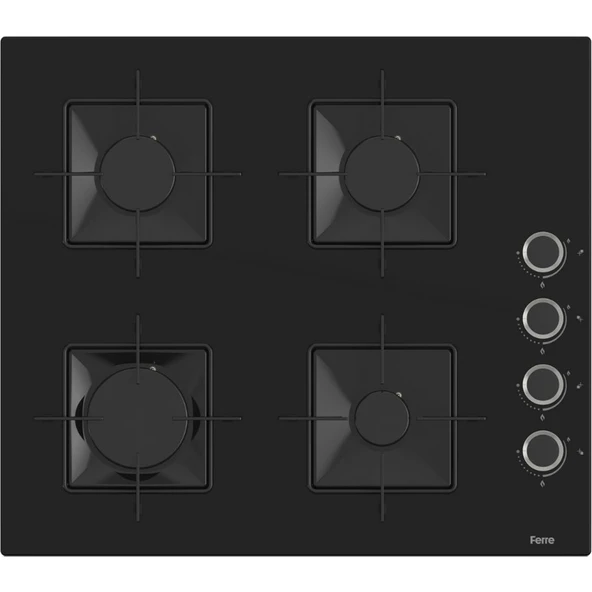 Ferre QBL62CB - SS206 -D086 60 cm Siyah Cam Turbolu Ankastre Set - Resim 3