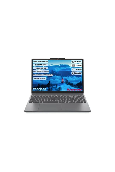 IdeaPad Slim3 Intel Core i5-13420H 16GB 512GB SSD 15.3  WUXGA FreeDOS  Dizüstü Bilgisayar 83K1003MTR ürün görseli