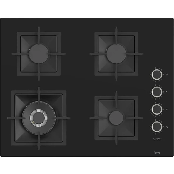 Ferre Fryart Serisi Siyah Set (SC405-WFA + QEP64CS +D063) - Döküm Izgara - 65 cm Ocak - Resim 2