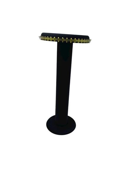 Süet Kumaş Siyah Renk 35 cm Yuvarlak Model Kolye-tesbih-bileklik Standı - Resim 2