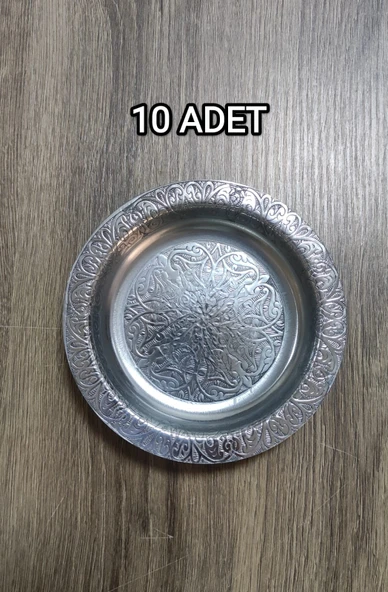 13 Cm Otantik Desenli Krom Çelik Meze Tabağı ürün görseli