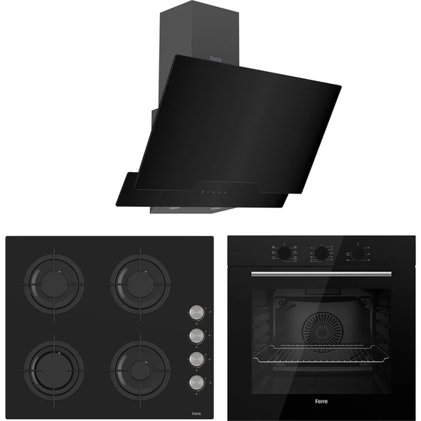 Ferre Soft Line Siyah Ankastre set   ( QBL62CS-CS205-D063 ) ürün görseli