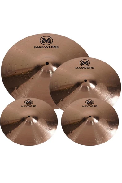 Maxword MY-40 PRO B8 Cymbal Bateri Zil Seti ( 2x14'' Hi Hat 16'' ve 18'' Crash/Ride) ürün görseli 1
