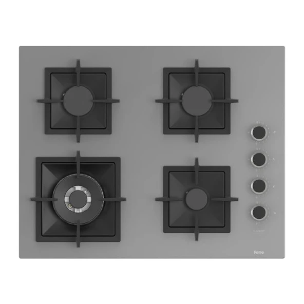 Ferre Grey FryArt 3 Lü Ankastre Set ( QEP63CPR - SC408-WFA - D088 )  65 cm Wok Bek Ocak - Resim 3
