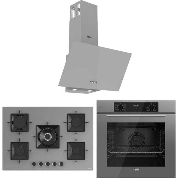 Ferre Flowart Florenz Essential Gri 3'lü Ankastre Set ( QBL63CPR-SS038-D088 ) ürün görseli