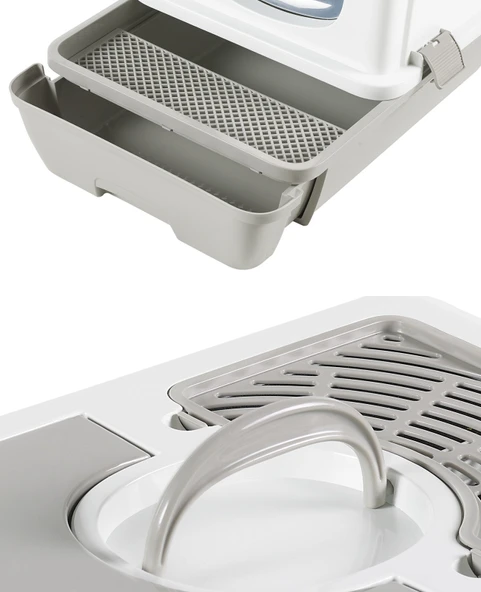 Orta Boy Çekmeceli Kapalı Kedi Tuvaleti Paspas ve Kürek Hediyeli - Resim 5