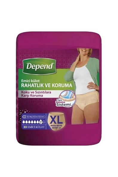 Depend Emici Külot XL Beden 10'lu (50-54 Beden ) ürün görseli