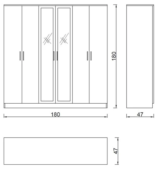 Kuzeylife Modena Aynalı Gardırop - Resim 5
