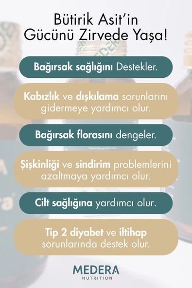 Medera Nutrition N-Bütirik Asit ve Kalsiyum İçeren Takviye Edici Gıda (Postbiyotik) - Resim 5