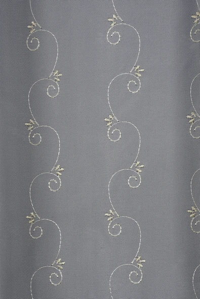 BRODE 1350 DESEN KREM RENK TEK KANAT Hazır dikilmiş Pileli Fon Perde 300*260 cm - Resim 5