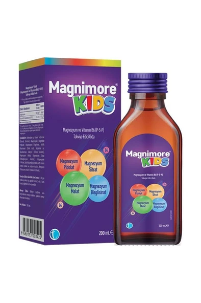 Magnimore Kids Magnezyum Vitamin B6 Şurup 200 ml ürün görseli 1