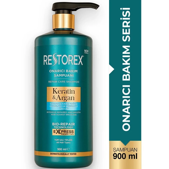 Restorex Keratin Argan Onarıcı Bakım Şampuanı 900 ml