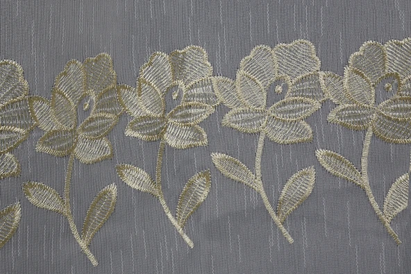 NAKIŞ 3 MODEL KREM KREM RENK TEK KANAT Hazır dikilmiş Pileli Fon Perde 300*260 cm - Resim 3