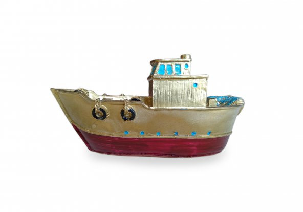 Dekoratif Polyester Döküm Küçük Boy Gemi Balıkçı Teknesi Biblo - 3