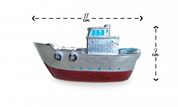 Dekoratif Polyester Döküm Küçük Boy Gemi Balıkçı Teknesi Biblo - 7