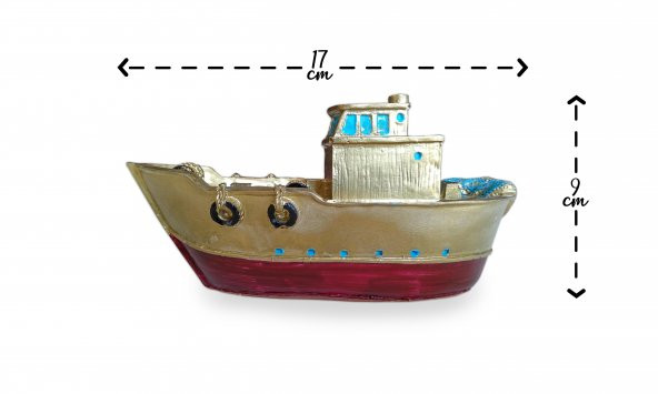 Dekoratif Polyester Döküm Küçük Boy Gemi Balıkçı Teknesi Biblo - 8