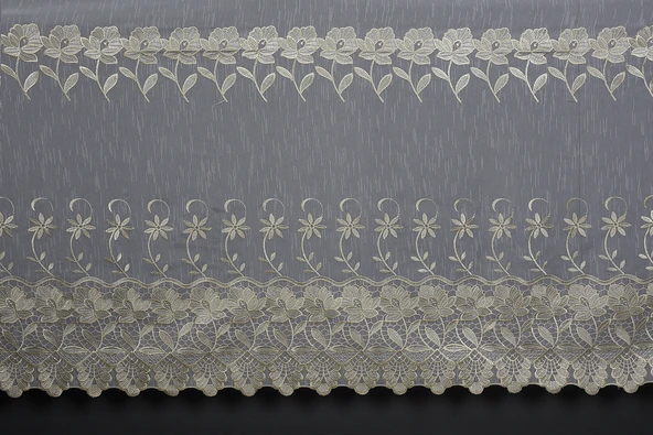 NAKIŞ 3 MODEL KREM KREM RENK TEK KANAT Hazır dikilmiş Pileli Fon Perde 300*260 cm - Resim 7