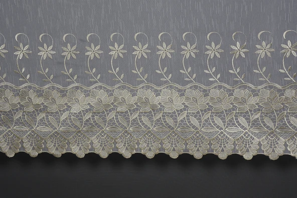 NAKIŞ 3 MODEL KREM KREM RENK TEK KANAT Hazır dikilmiş Pileli Fon Perde 300*260 cm - Resim 8