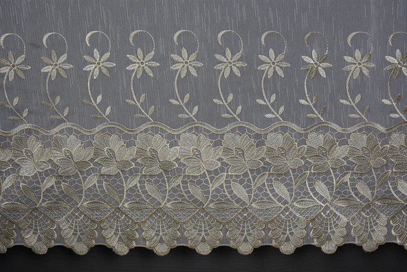 NAKIŞ 3 MODEL KREM KREM RENK TEK KANAT Hazır dikilmiş Pileli Fon Perde 300*260 cm - Resim 12