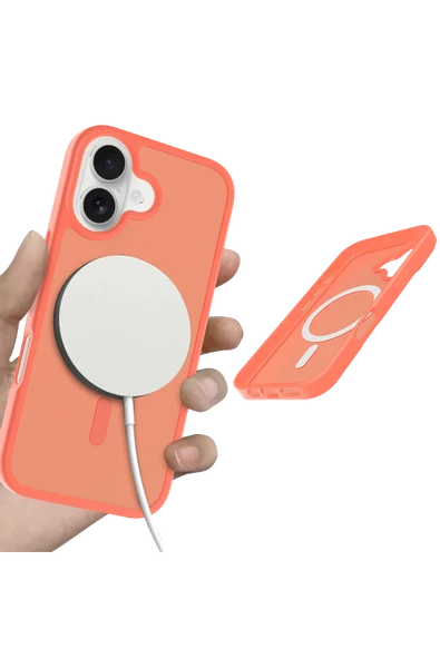 Apple iPhone 17 Jota Magsafe Kapak - Turuncu - Resim 4