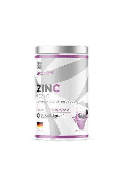GRIZZONE Zinc+D3+C %100 Saf Form 100 Gr 50 Servis ( Karadut )