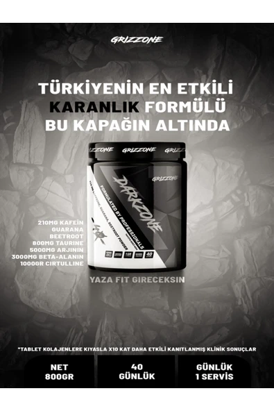 GRIZZONE Darkzone Pre-workout 800 gr 40 Servıs 20 gr Scoop Multı Fruıt Aromalı - 2