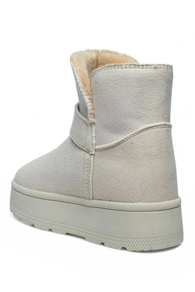Celira Gls Krem İçi Kürklü Nubuk Kadın Bot & Bootie - Resim 3