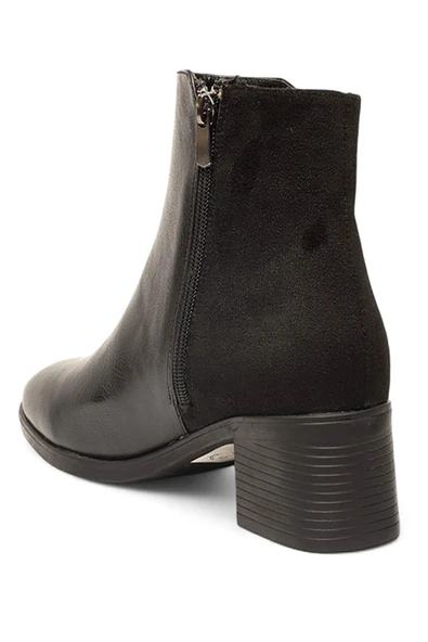 Celira Siyah Femuarlı Topuklu Cilt Süet Günlük Kadın Bot - Resim 3