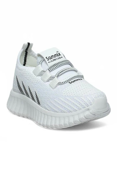 Celira Smx Beyaz Siyah Erkek Çocuk Yazlık Fileli Spor Ayakkabı - Resim 4