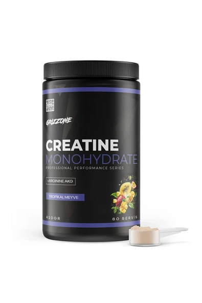 GRIZZONE CREATINE 420 GR 60 SERVIS 4 GR CREATINE 1 GR ARGININE AKG TROPICAL