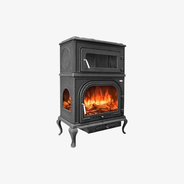 TDS Optima X Fırınlı,Yan Kapaklı, Alttan Küllüklü Döküm Şömine Soba - Resim 4