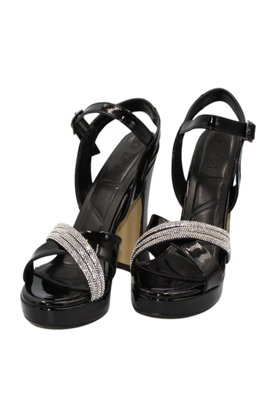 Celira Siyah Kadıın Rugan Platform Topuklu Ayakkabı - Resim 3