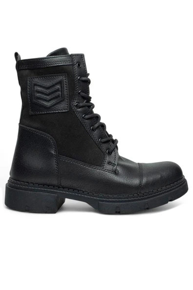 Celira Cnt Siyah Günlük Rahat Erkek Postal Bot Ayakkabı - Resim 4