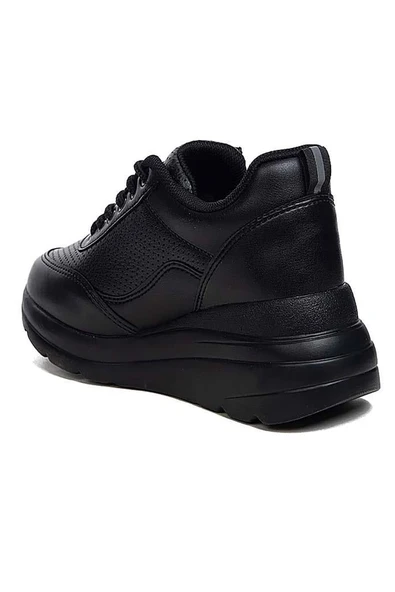 Celira Flt Siyah Fermuarlı Bağcıklı Kadın Spor Ayakkabı - Resim 2